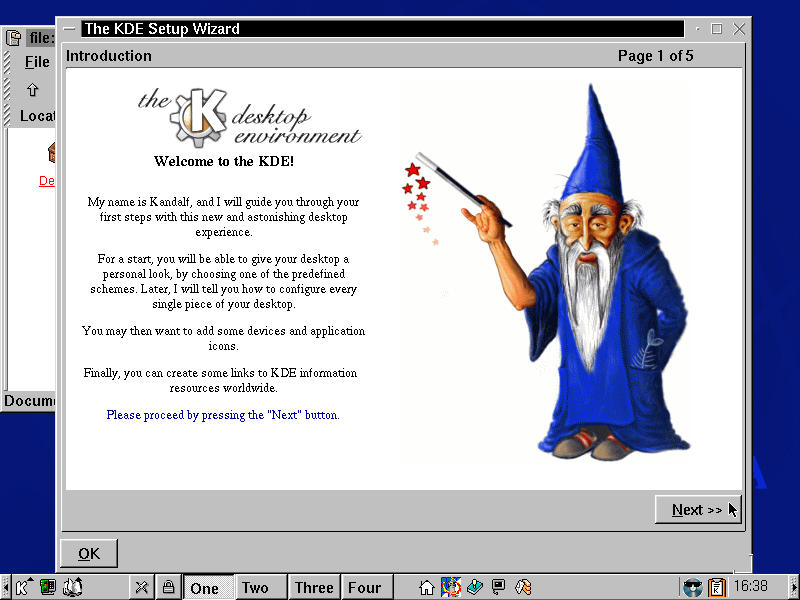 KDE Desktop &amp the setup wizard