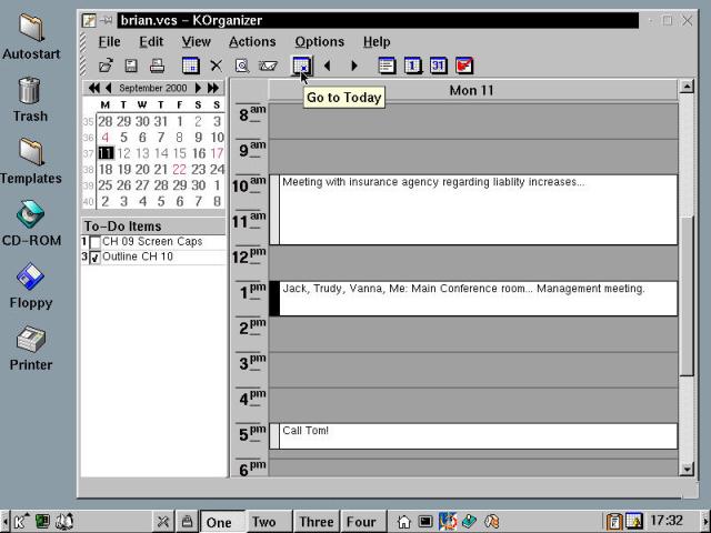 The KDE Organizer - a capable calendar, to-do and scheduling application.